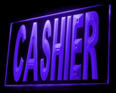 CASHIER Customers Pay here LED Neon Sign